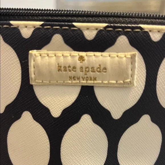 Kate Spade Navy and White Lemon Print Cosmetic Case - Picture 2 of 9